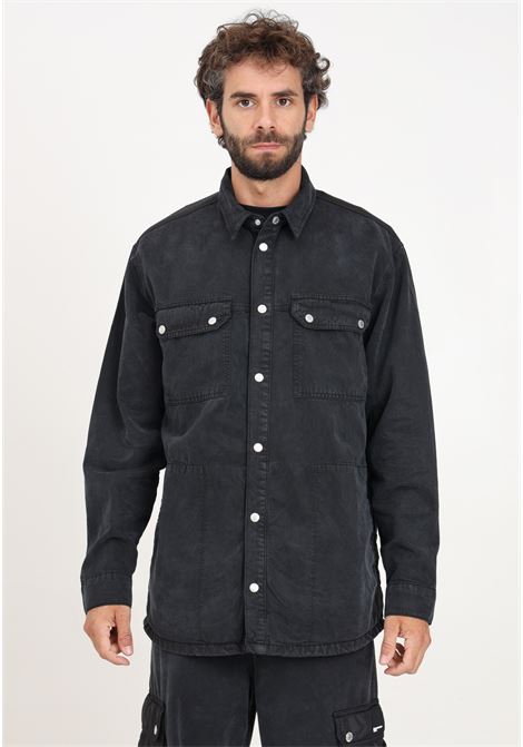 Men's black denim jacket with quilted back KARL LAGERFELD | KL245D1403J101